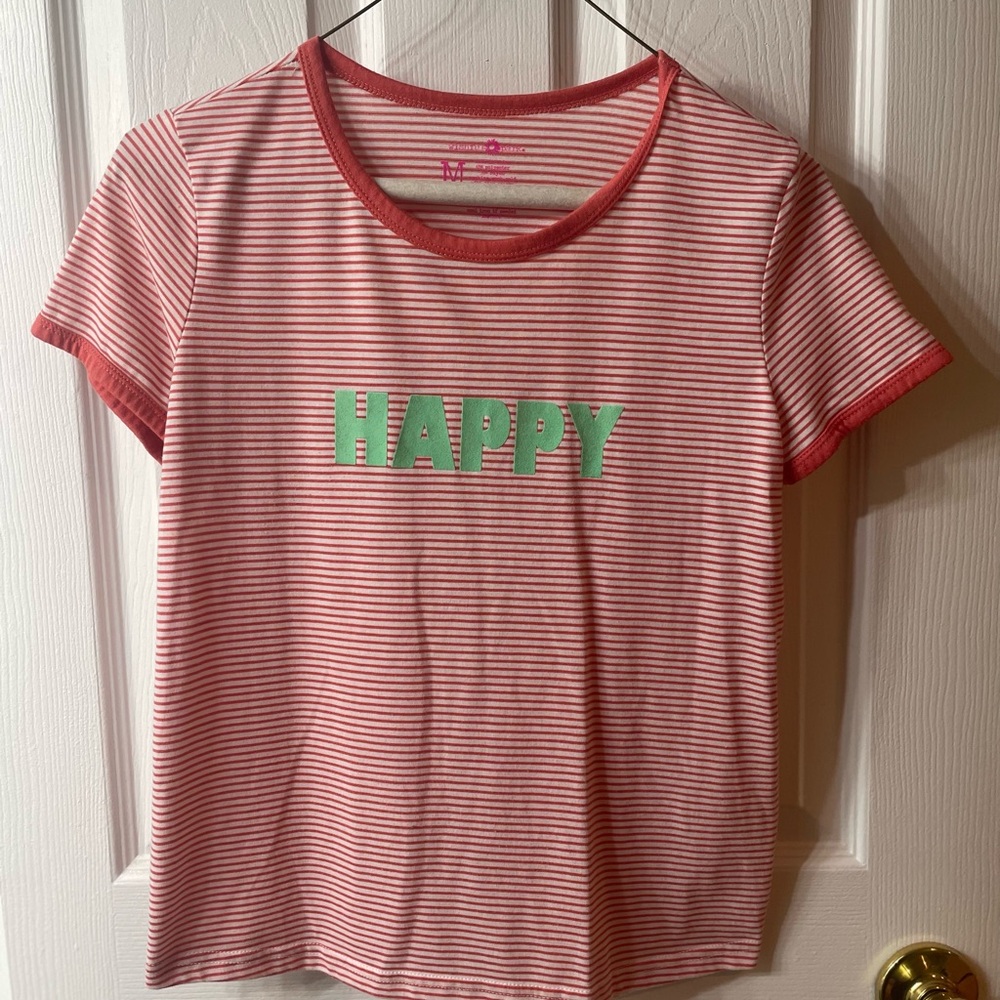 Happy Striped Juniors Shirt - Red